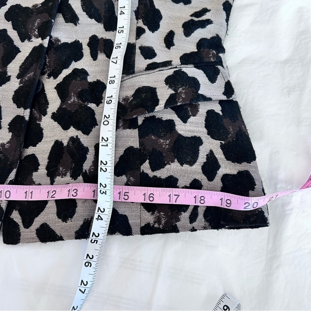 LAFAYETTE 148 Wool Jacquard Leopard Print Blazer Size 6 - Picture 13 of 13